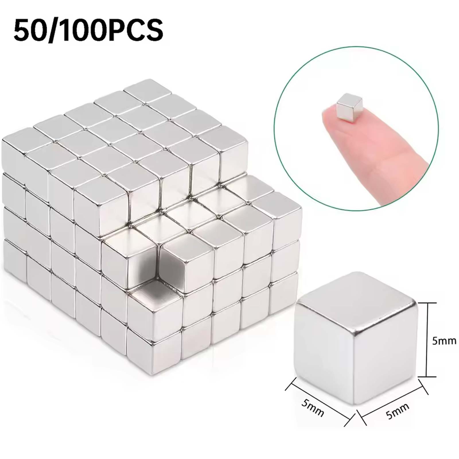 Magnetic Drawing Board - 50/100 قطعة مكعبات مغناطيسية مربعة صغيرة