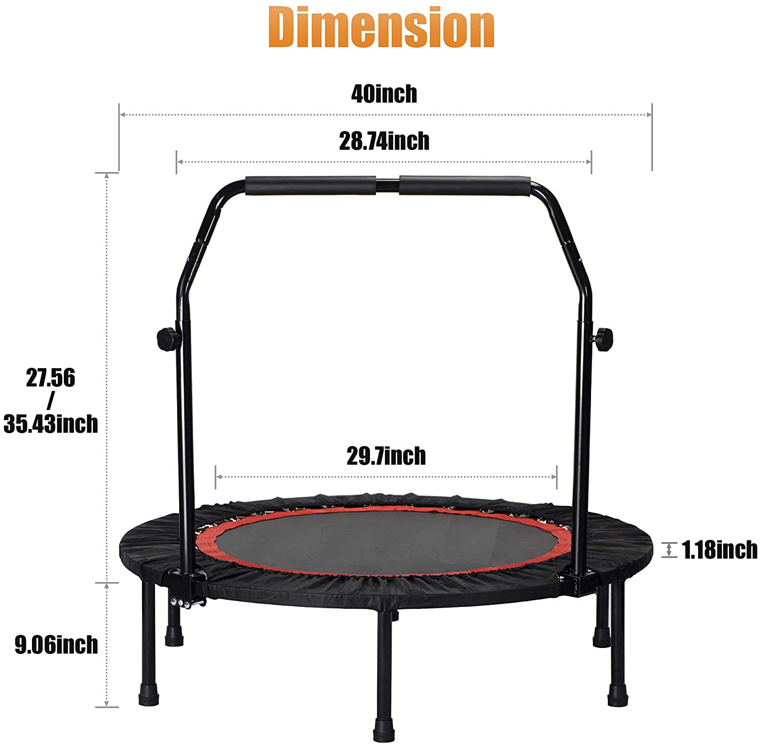 ترامبولين قابل للطي مقاس 40 بو - مراجعة Trampoline Mini Indoor وسعره